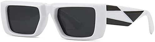 

Солнцезащитные очки прямоугольной формы 2027 года для мужчин и женщин, дорожные солнцезащитные очки в винтажном ретро-стиле с защитой от УФ-излучения UV400 MTZJH, White