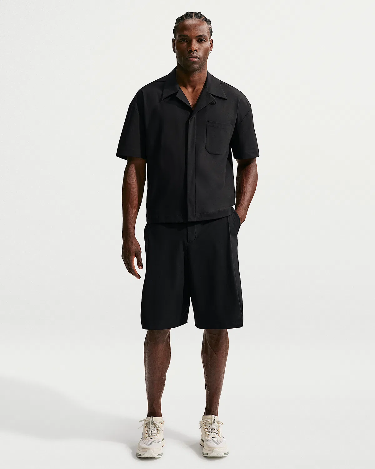 Мужская рубашка Dri-FIT UV на пуговицах Nike 24.7 PerfectStretch, Black/Black/Dark Smoke Grey — фото 4