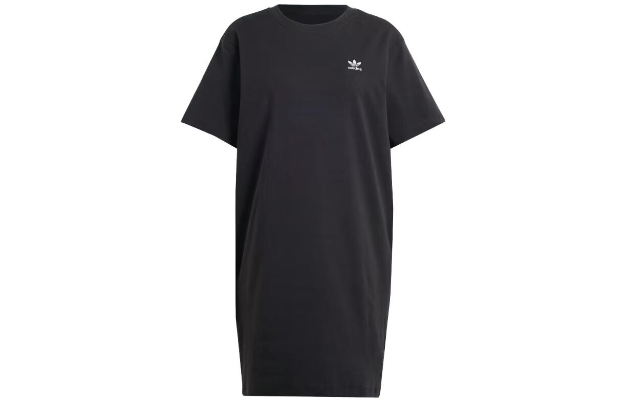 

Платье с короткими рукавами и трилистником, женское, черное Adidas Originals