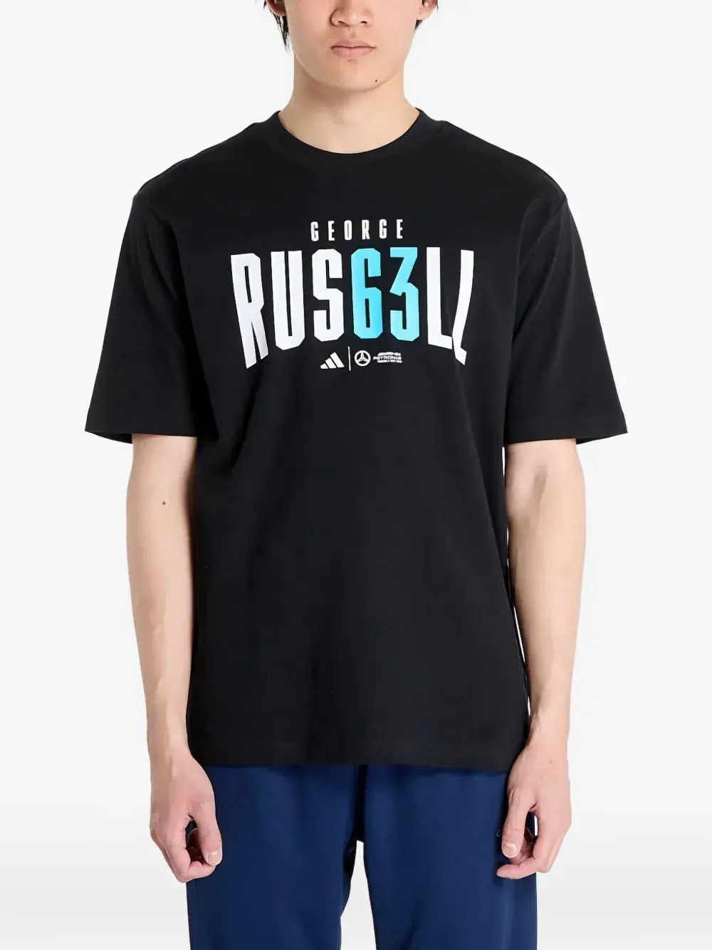 

Футболка Petronas Formula One Team George Russell из коллаборации с Mercedes AMG Adidas, черный