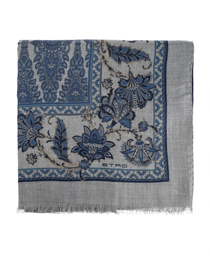 

Шарф с узором Etro, синий