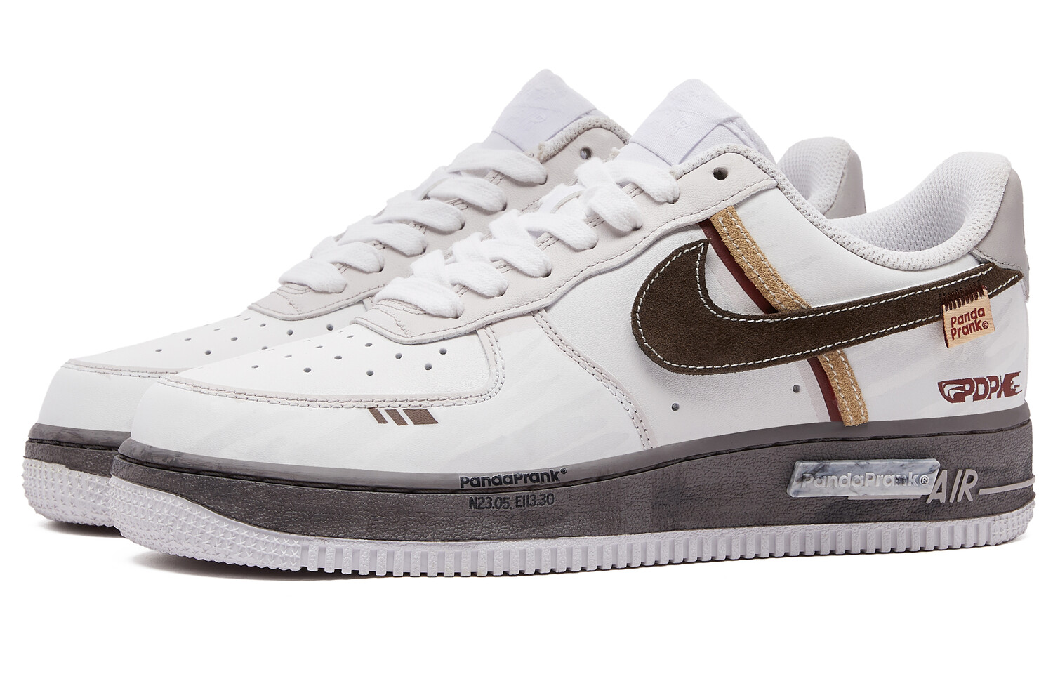 Кроссовки Nike Air Force 1 Skateboarding Shoes Unisex Low-top White/Brown, коричневый — фото 3