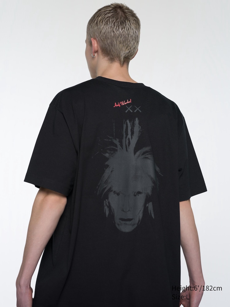 

Футболка с графическим рисунком kaws + warhol ut Uniqlo, цвет 09 черный