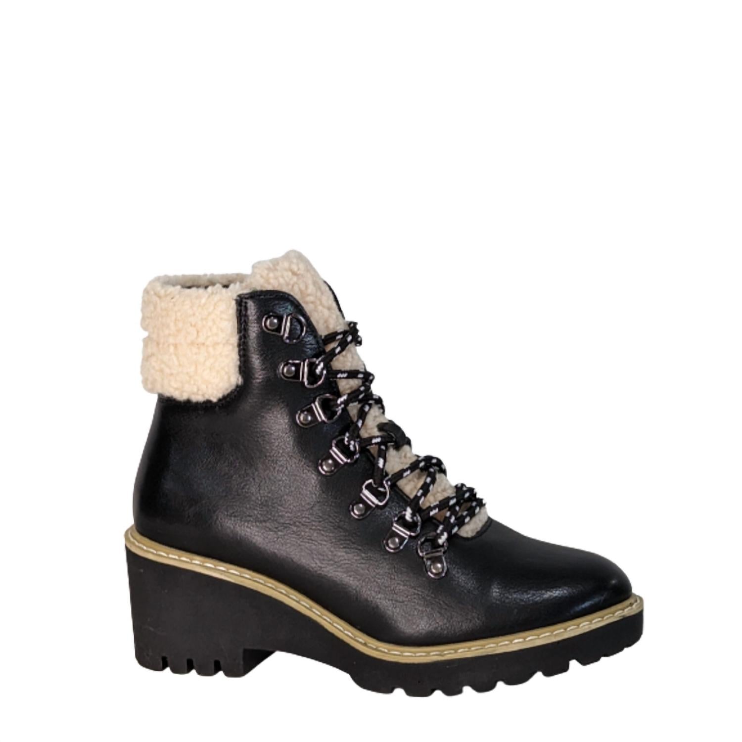 Женские угги Sherpa на клиновидной подошве, черные Corkys Footwear — фото 2