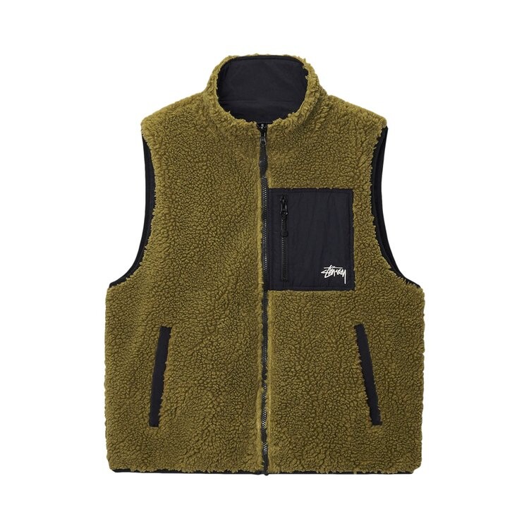 

Жилет Stussy Sherpa Reversible Vest, зеленый