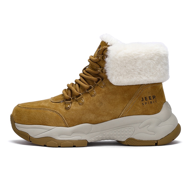 

JEEP SPIRIT Ботинки Thermal Abrasion Resistant Cushioning Height Increasing Short Snow Boots Men's Yellow Brown
