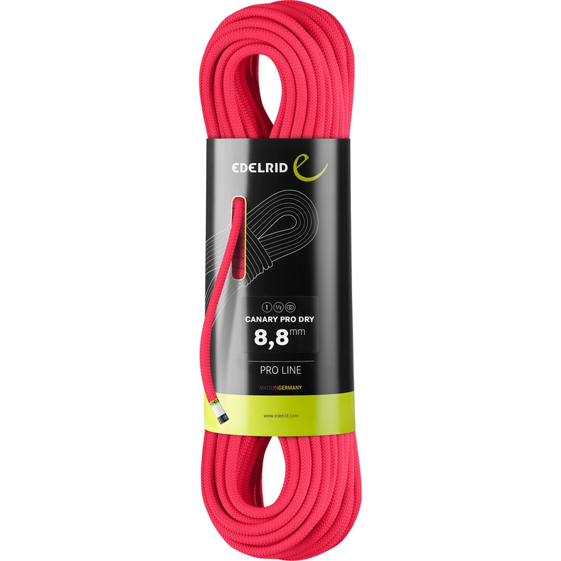 

Альпинистская веревка Canary pro dry 8.8 Edelrid, neon green
