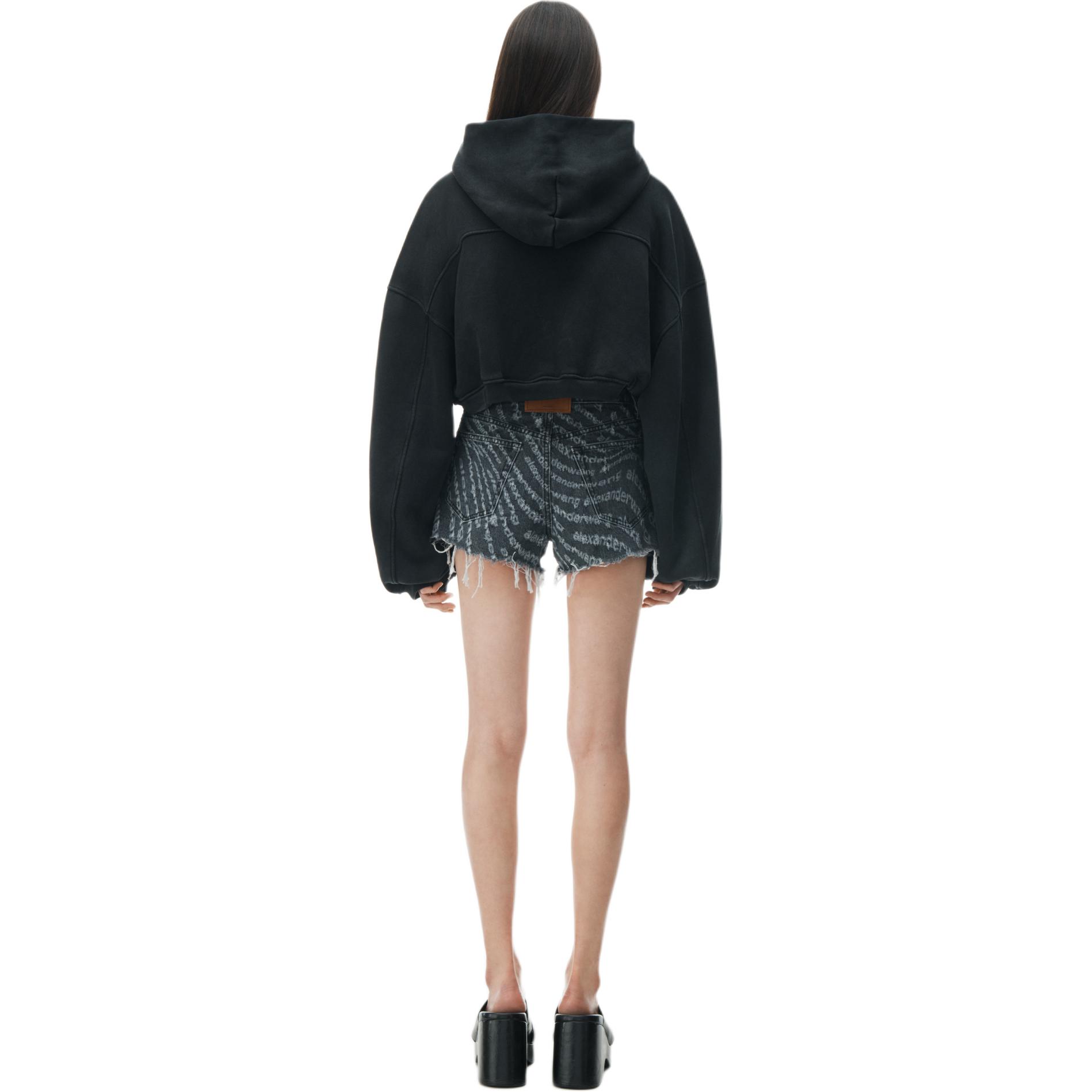Джинсовые шорты женские серые Alexander Wang SS24 — фото 4