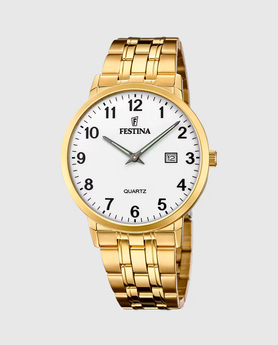 

Мужские часы F20513/1 Acero Classico из золотой стали Festina, золотой