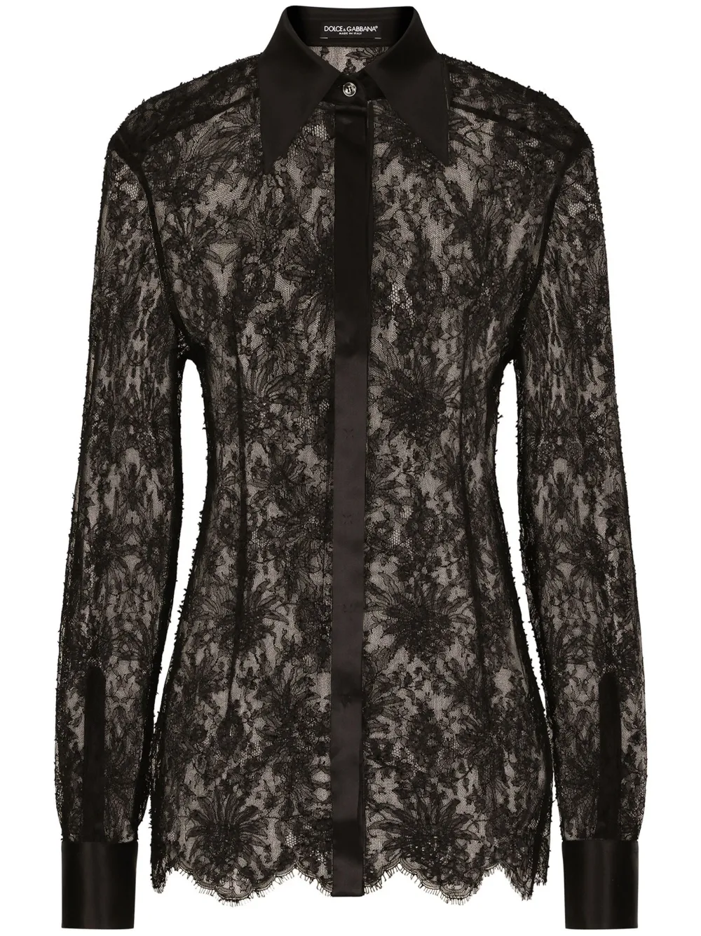 

Кружевная рубашка DOLCE & GABBANA, черный