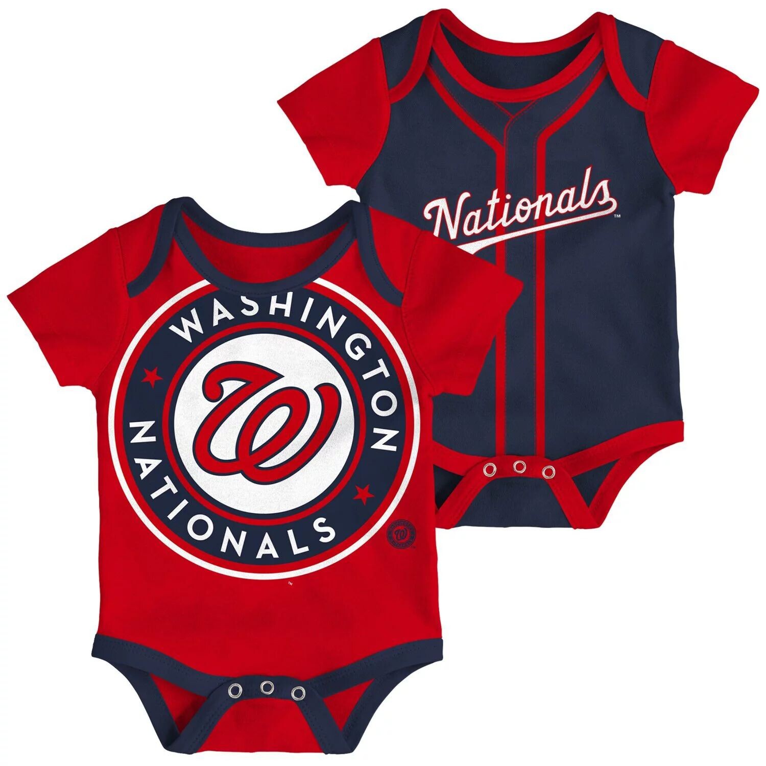 

Комплект из 2 двойных боди для младенцев, красный/темно-синий Washington Nationals Outerstuff