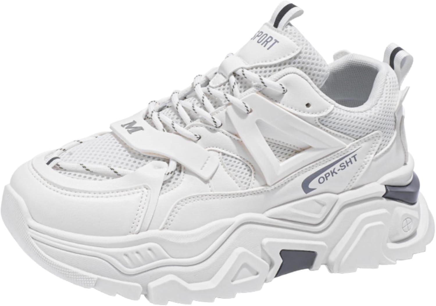 

Мужские модные кожаные массивные кроссовки на платформе, повседневные, с нескользящей подошвой, для тенниса, прогулок и тренировок Netehadi, белый