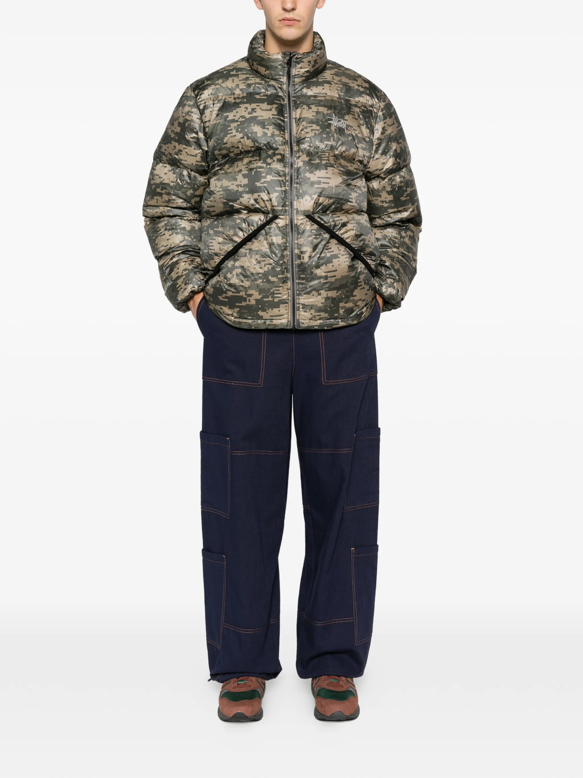 Куртка с камуфляжным принтом Stüssy, зеленый — фото 3