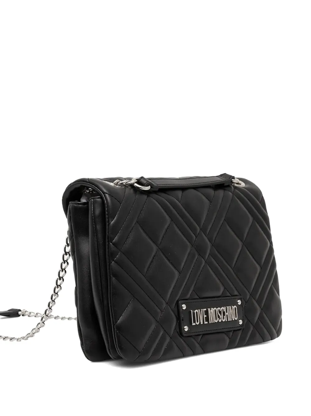 

Стеганая сумка на плечо с цепочкой Love Moschino, черный
