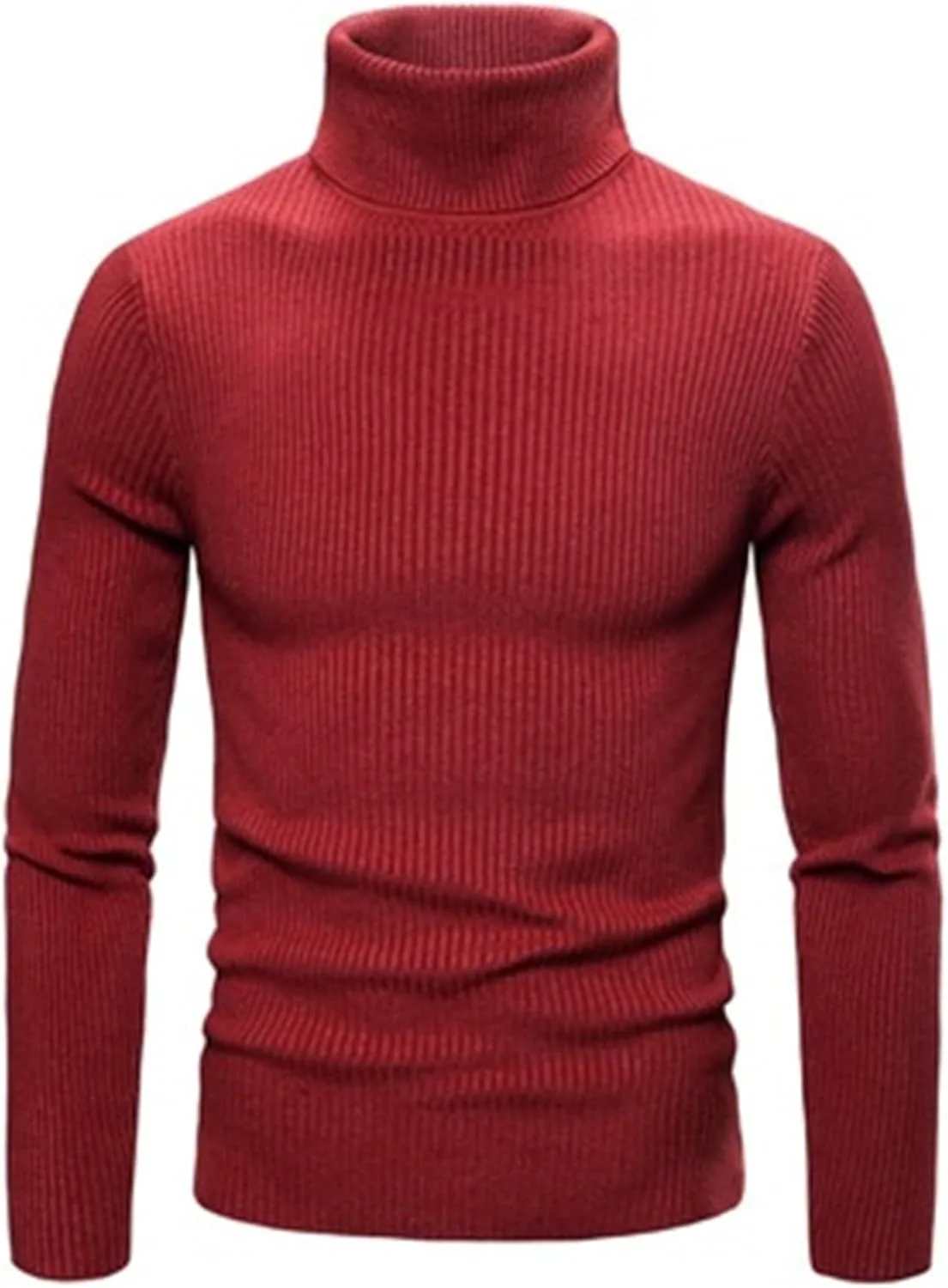 Мужской повседневный свитер-водолазка Slim Fit с рубчиком — фото 2