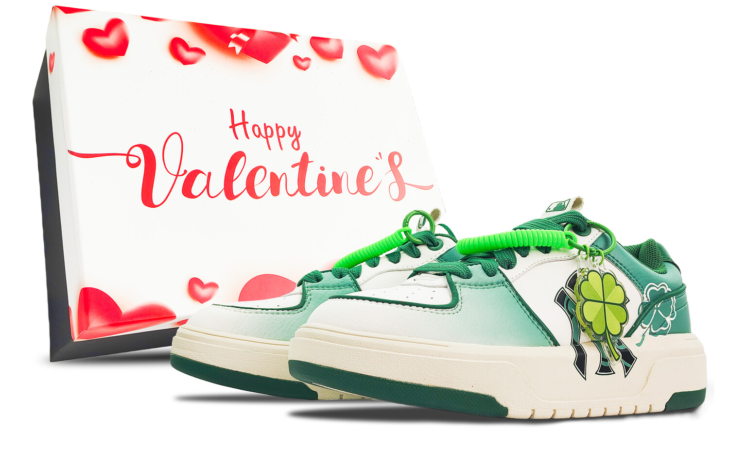 

Кроссовки MLB Chunky Liner Skateboarding Shoes Unisex Low-top Green, белый