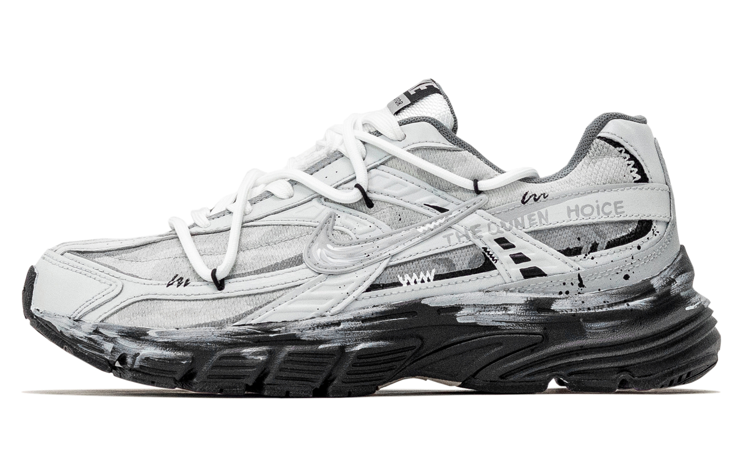 

Nike Initiator Leather, Textile Abrasion Resistant Slip Resistant Low top Casual Running Shoes Men's White