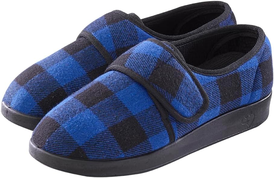 

Мужские удобные широкие тапочки на застежке с адаптивной одеждой и обувью Silvert's для пожилых людей Silvert'S Adaptive Clothing & Footwear, темно-синий