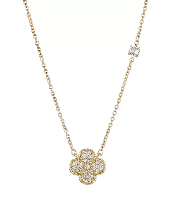 

Ожерелье с подвеской в виде клевера из кубического циркония Adornia, gold