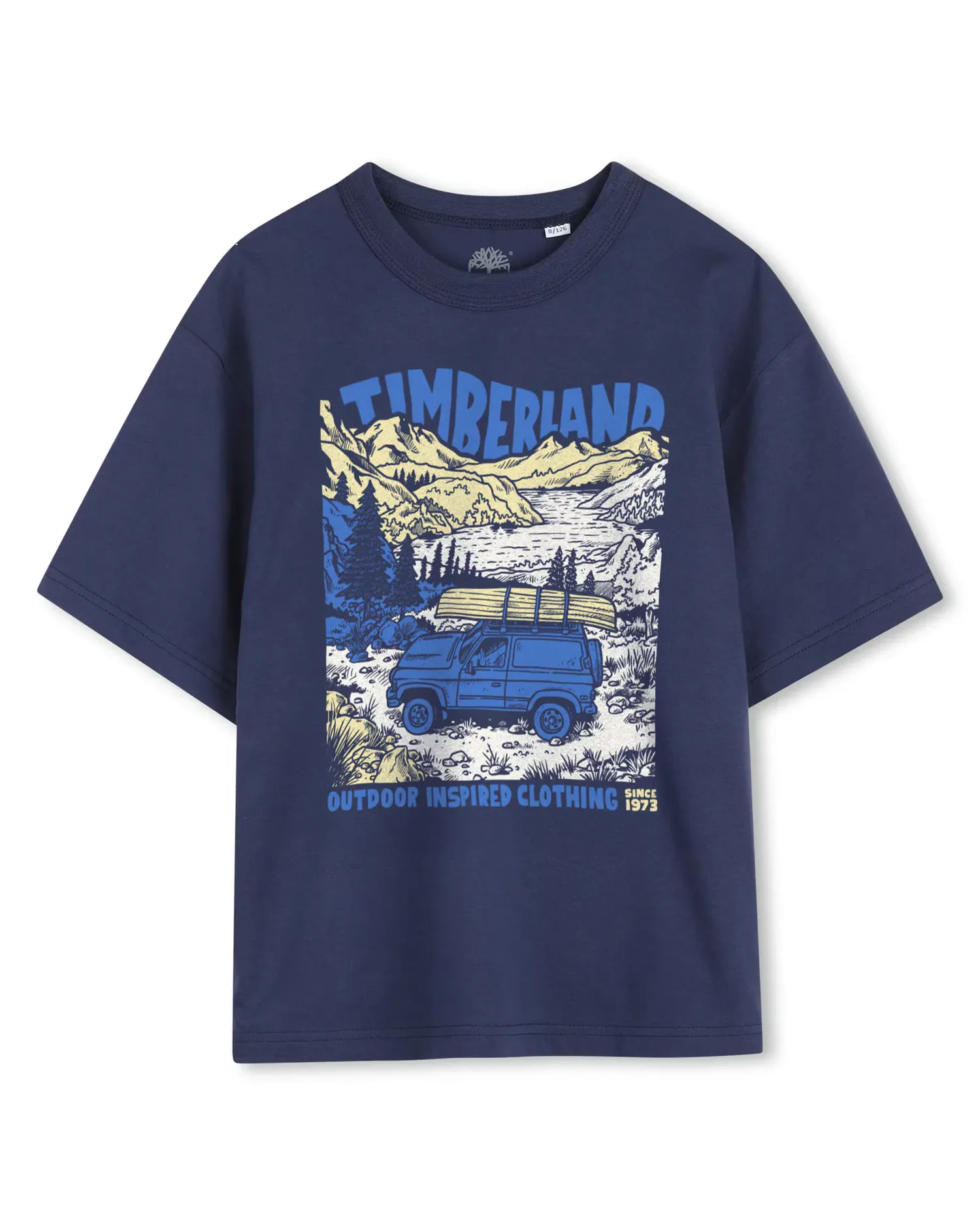 Детская футболка с коротким рукавом, абстрактная, хлопковая Timberland, темно-синий