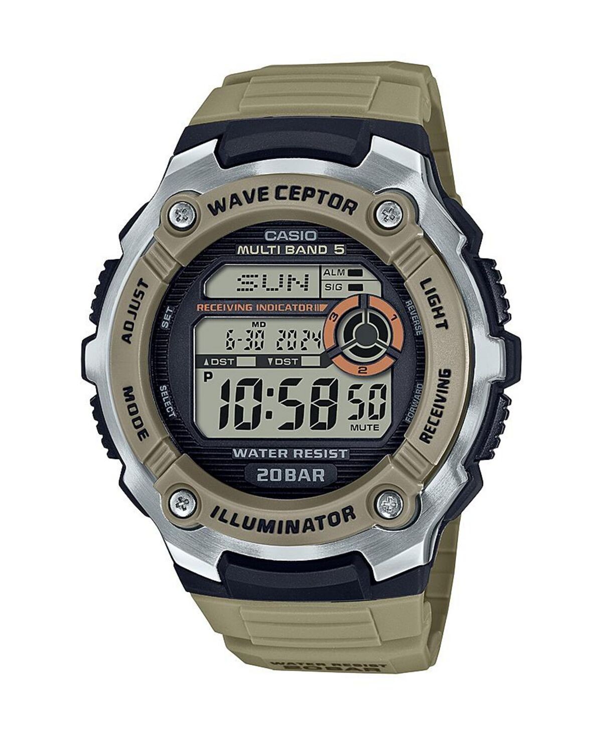 

Мужские цифровые часы из коричневой смолы, 47,7 мм, WV200R-5A Casio