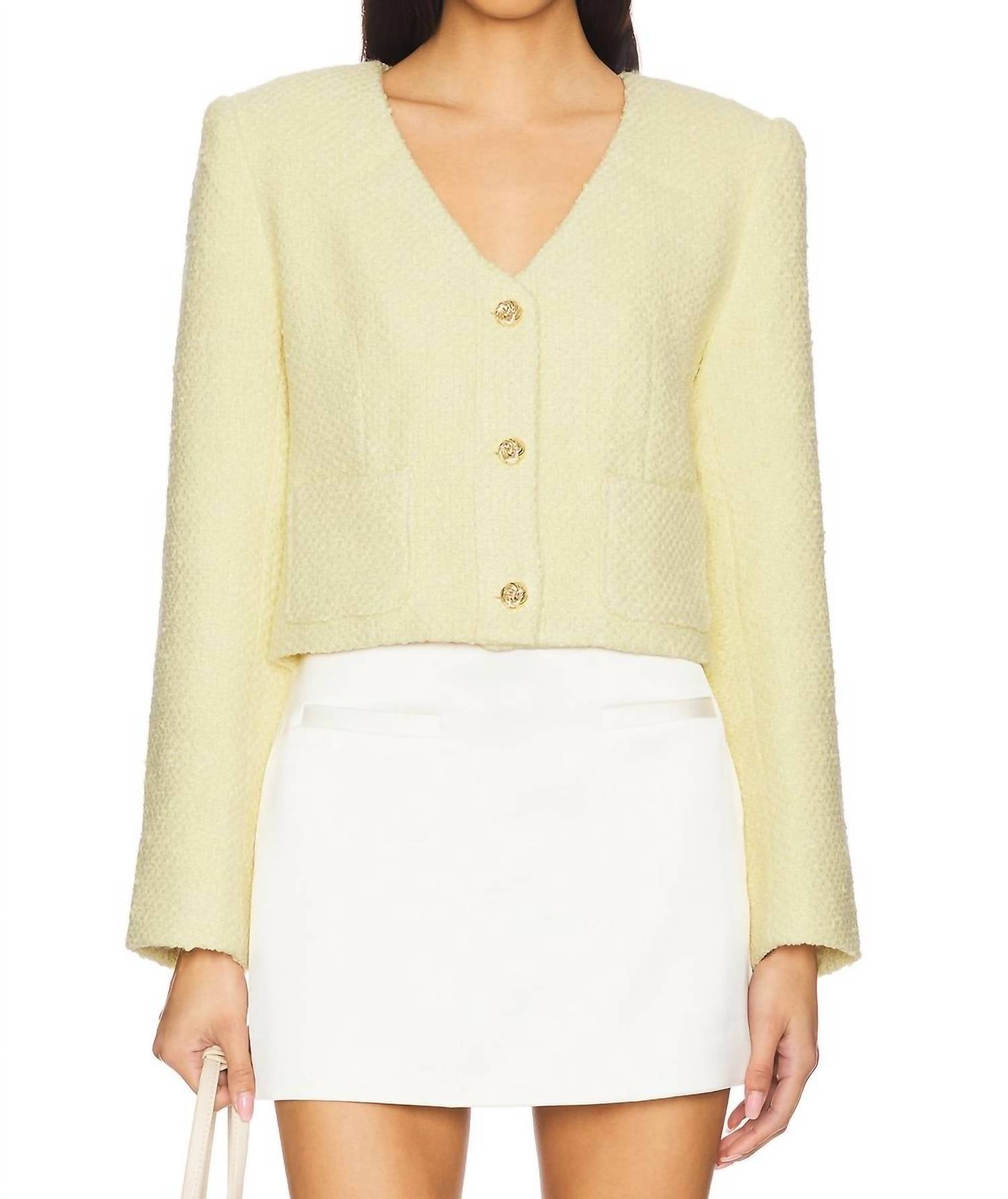 

ASTR Твидовый жакет Marleigh лимонного цвета