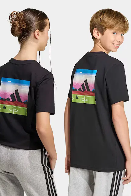 Футболка детская из хлопка Adidas, черный