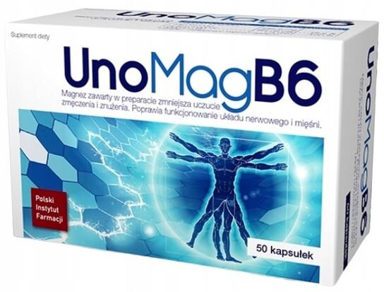 

UnoMagB6 магний + витамин B, 50 капсул. Inna marka