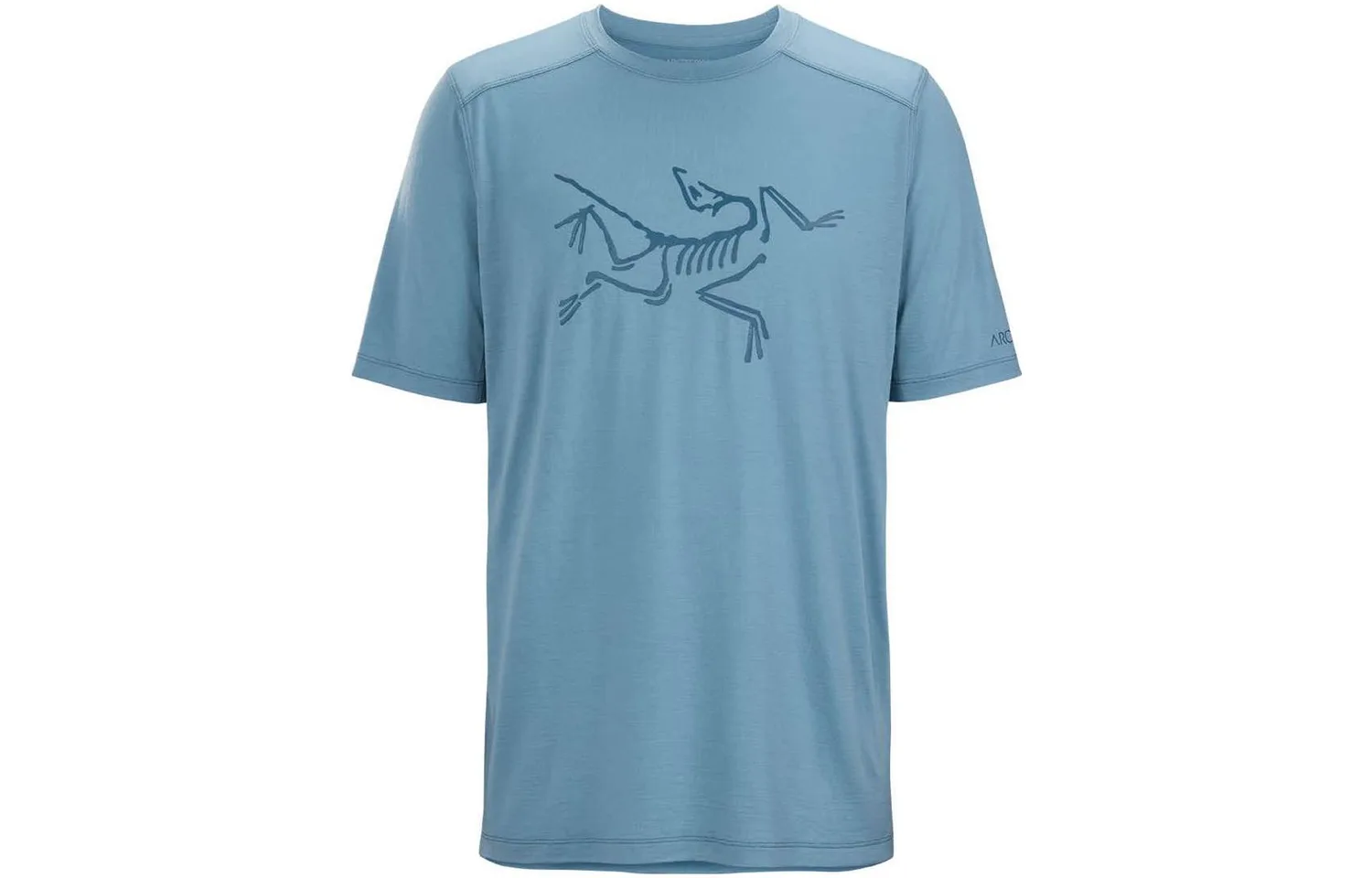 Футболка Arc'teryx Ionia из мериносовой шерсти с логотипом, Bamboo Moon Blue/Solace