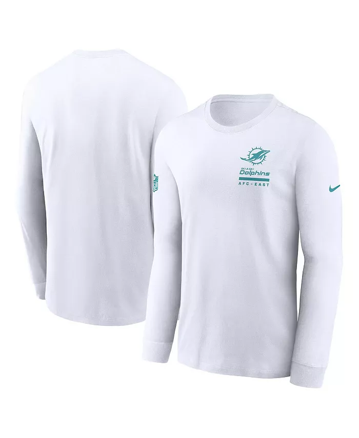 

Мужская белая футболка с длинным рукавом Miami Dolphins Sideline Performance Nike