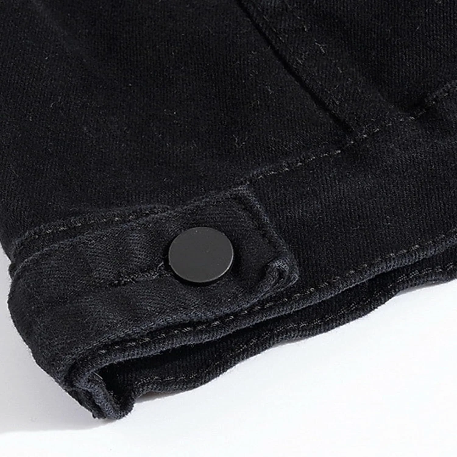 Мужская куртка-джинсовая парка Slim Fit классическая повседневная с эффектом stretch Generic, черный — фото 4