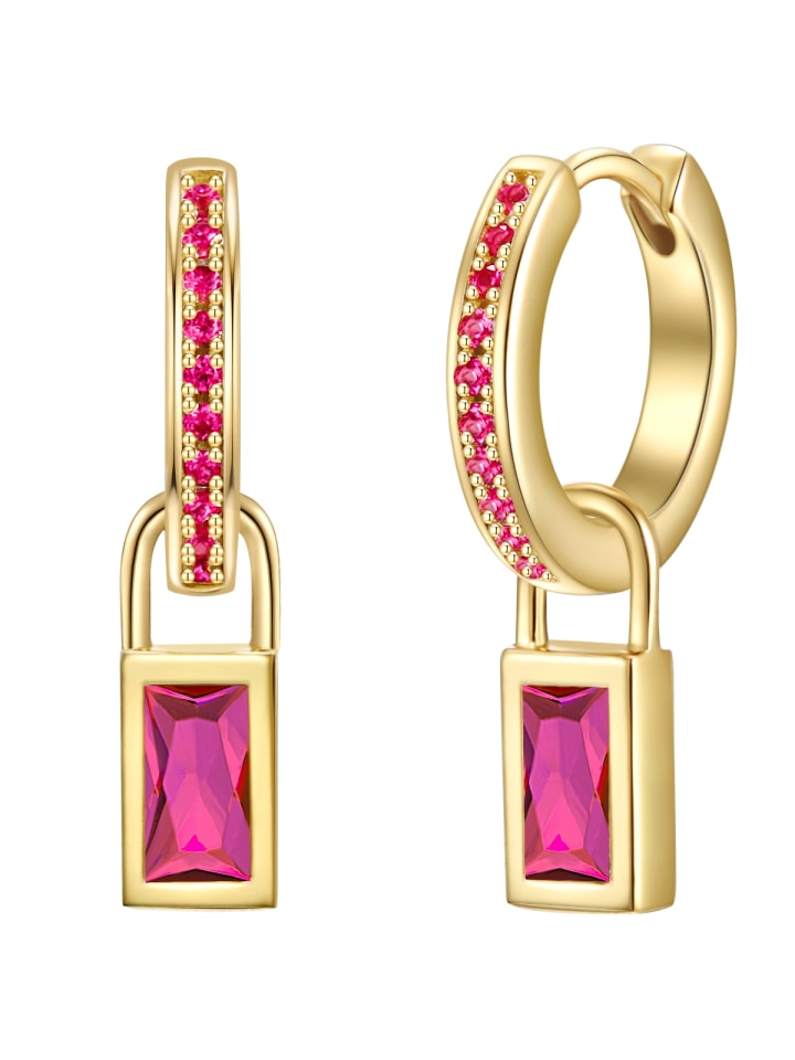 

Glanzstücke München Серьги-кольца из стерлингового серебра, корунда и розового золота