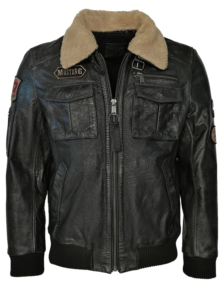 

Кожаная куртка Mustang Lederblouson Karlstad, черный