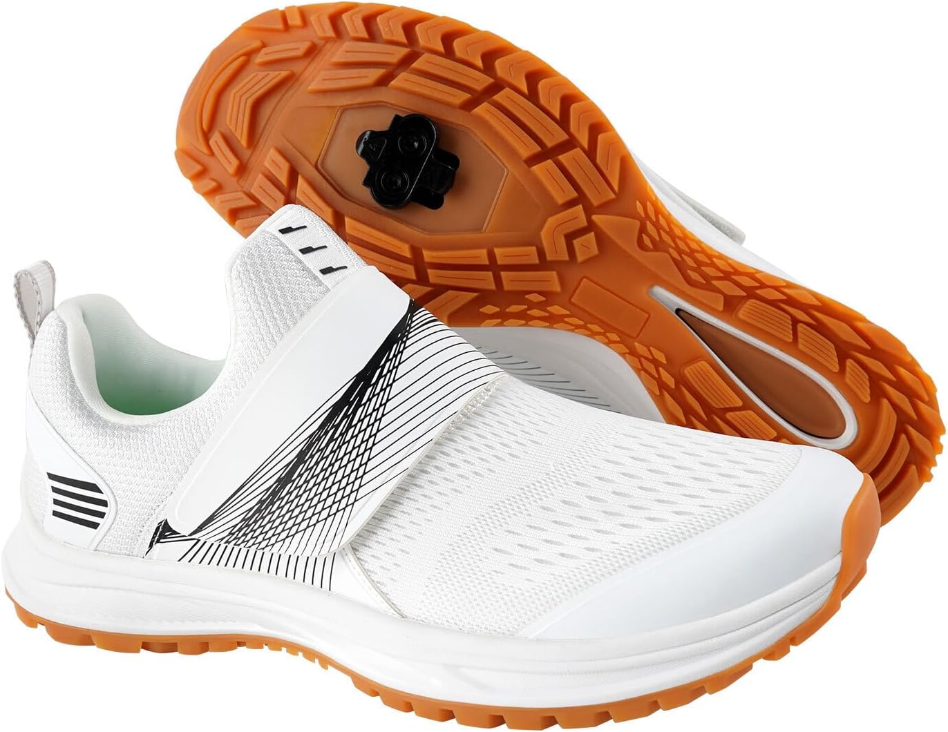 

Мужские велосипедные туфли, совместимые с шипами SPD с 2 болтами, удобные для ходьбы шоссейные велосипедные туфли для езды в помещении и на улице Liekick, белый