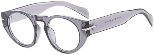 

Ретро овальные солнцезащитные очки для женщин, модные широкие дужки для мужчин, темно-зеленые, с защитой от УФ-излучения UV400, декоративными заклепками, в стиле панк MTZJH, Grey Clear