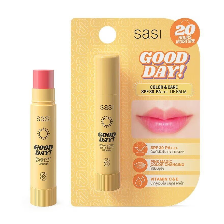 

Sasi Good Day Color and Care Бальзам для губ SPF30 PA+++ 3,9г. Розовый, Pink
