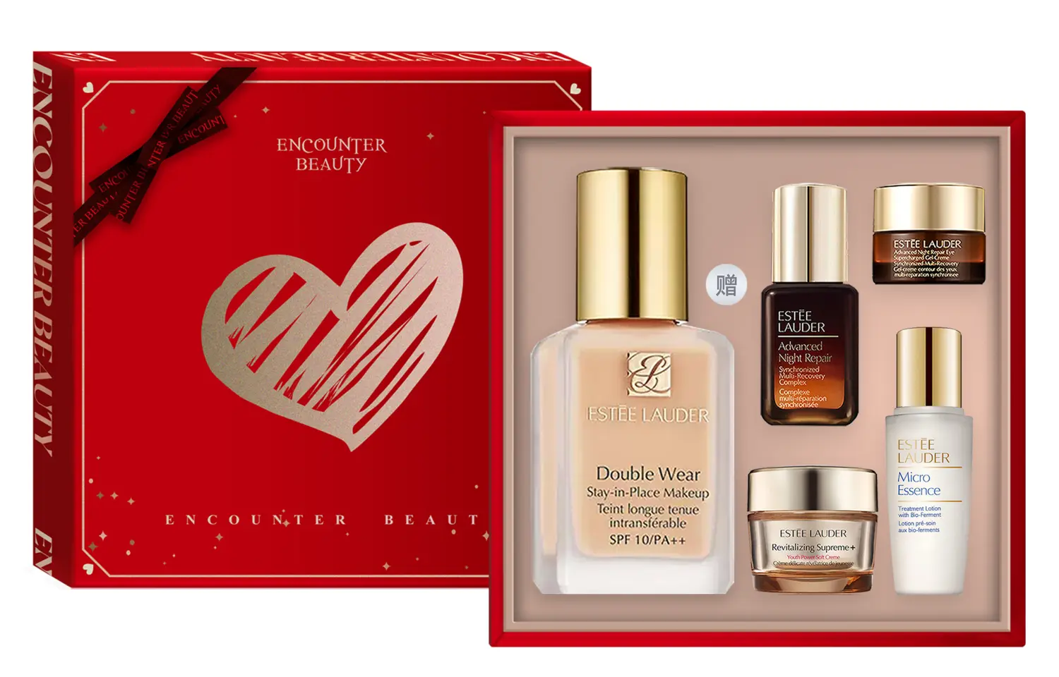 Подарочный набор Estée Lauder: стойкий тональный крем Double Wear Stay-in-Place Makeup 2CO + 4 миниатюры средств по уходу за кожей — фото 2