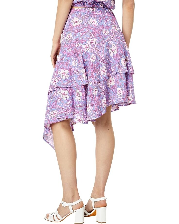 

Юбка bobi Los Angeles Printed Crepe Asymmetric Mini Skirt, цвет Peri