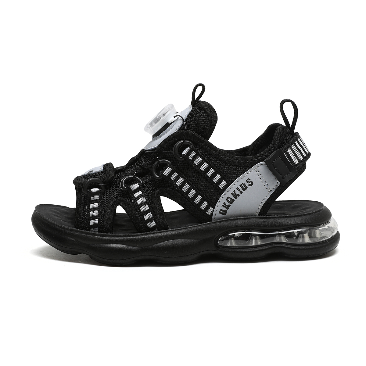 

Детские сандалии, устойчивые к истиранию, дышащие, легкие, с амортизацией BKG, черный/серый