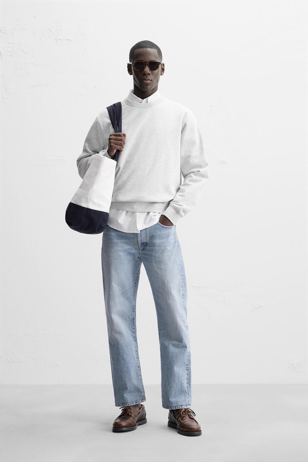 

Тяжелая толстовка с круглым вырезом ZARA, цвет SILVER UNIVERSE