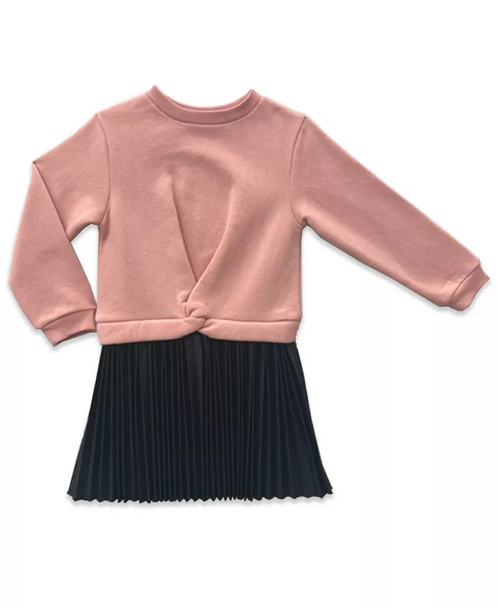 

Детское платье с плиссировкой для девочек размеров 2T-6X Blueberi Boulevard, розовый