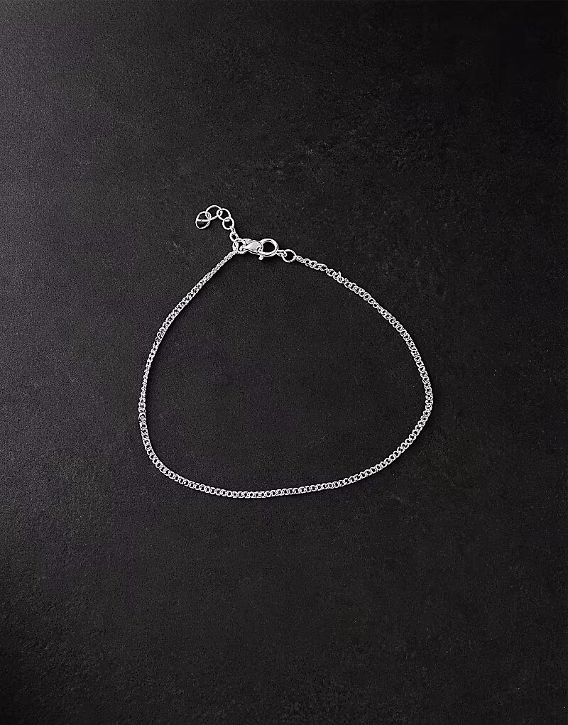 

Браслет-цепочка панцирного плетения из стерлингового серебра Asos Design