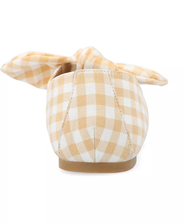 Женские балетки Seralinn Bow с квадратным носком Journee Collection, коричневый — фото 3