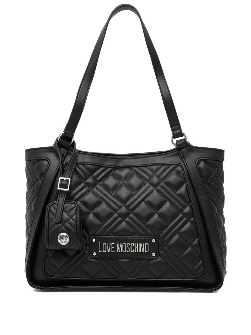 

Стеганая сумка-тоут среднего размера Love Moschino, черный