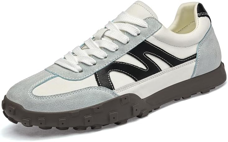 

Мужские повседневные спортивные кроссовки Модные спортивные кроссовки из натуральной кожи Стильные шнуровки Для ходьбы Легкие, удобные, с нескользящей подошвой Подходят для использования на улице Meixi Mobile, белый