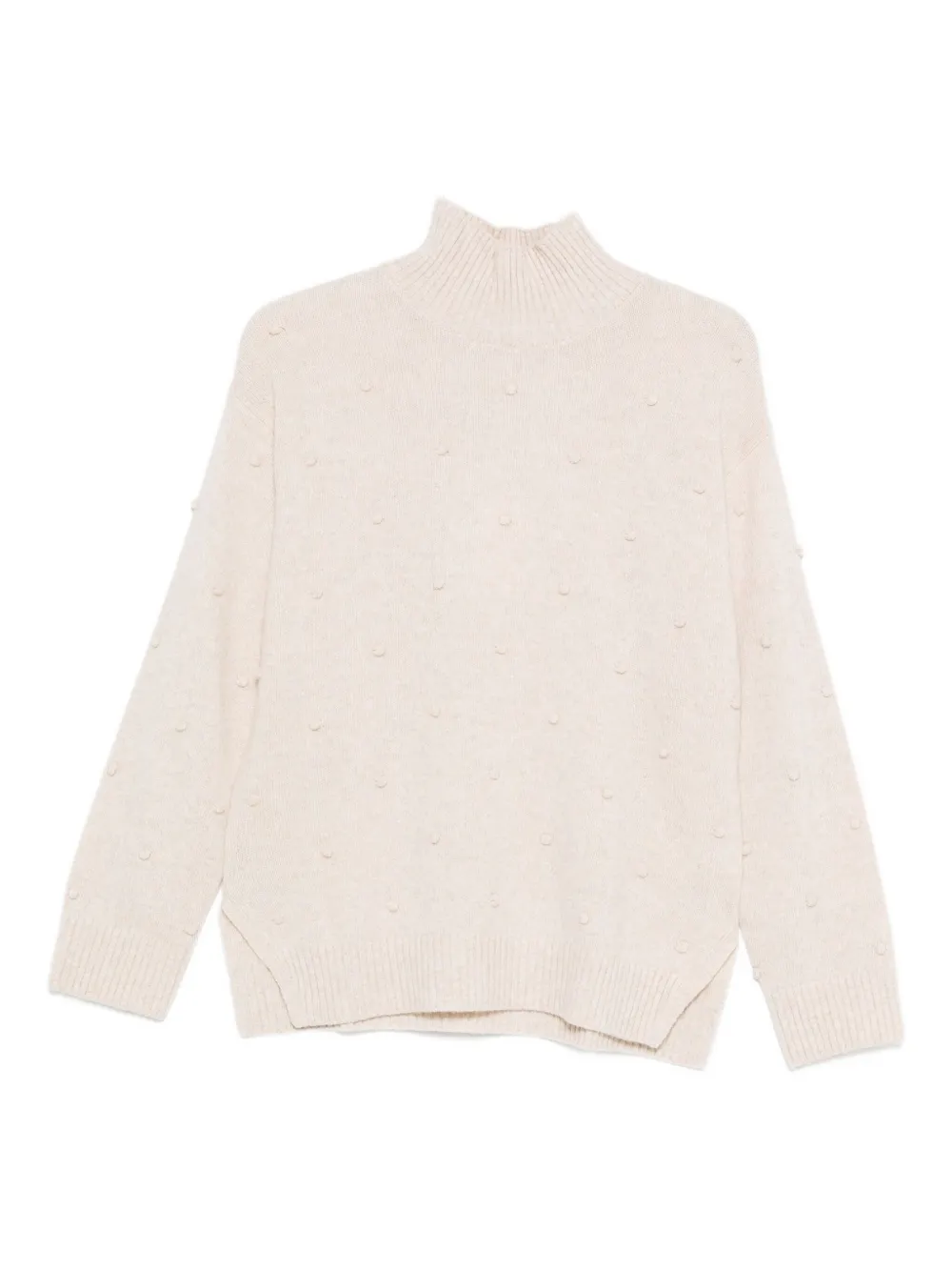 

Свитер с высоким воротником и фактурной отделкой в виде пупырышек YERSE, нейтральный