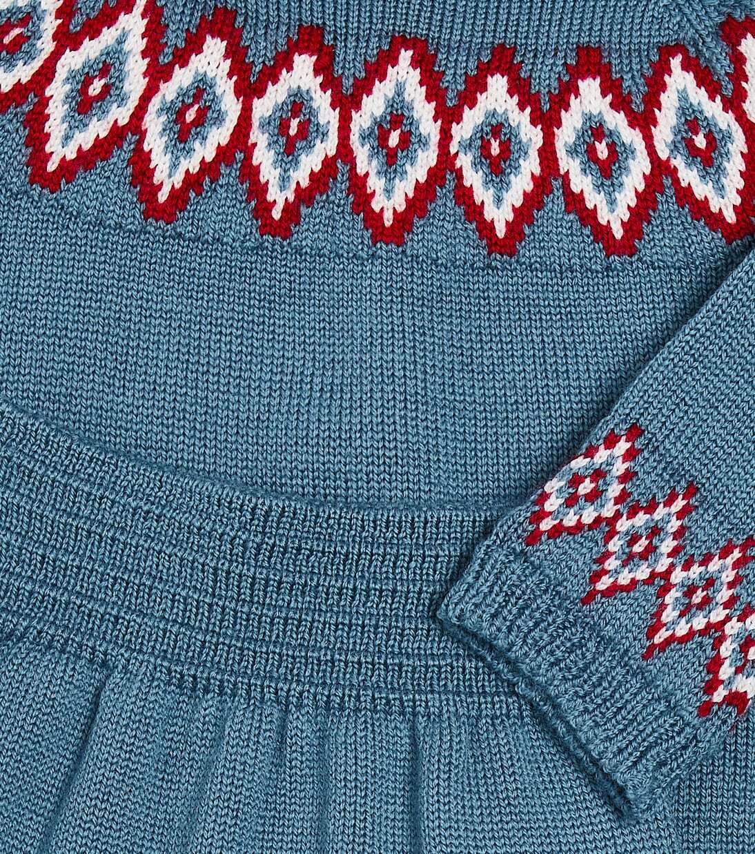 Детский комплект из шерстяного кардигана и штанов La Coqueta, синий — фото 3