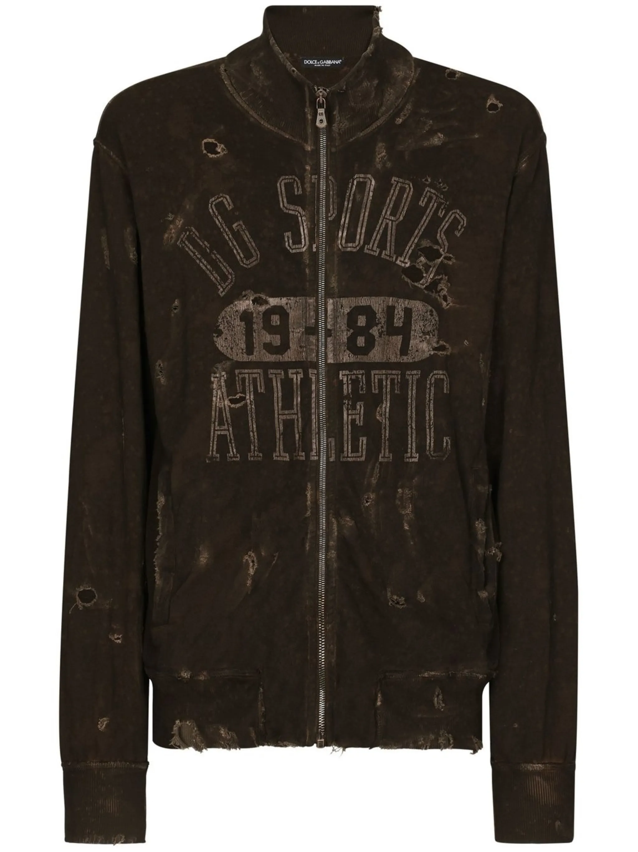 

Толстовка на молнии с логотипом Dolce & Gabbana, зеленый