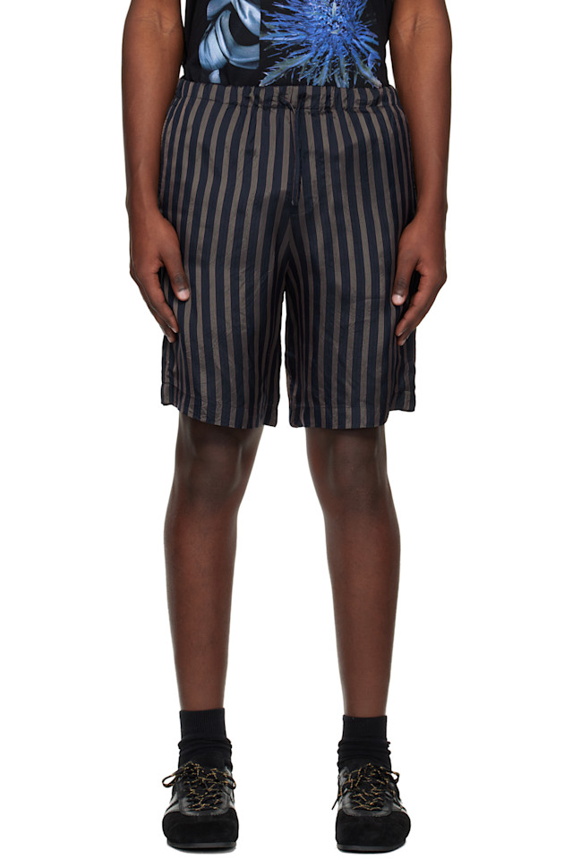 

Шорты из купро Dries Van Noten, темно-синий