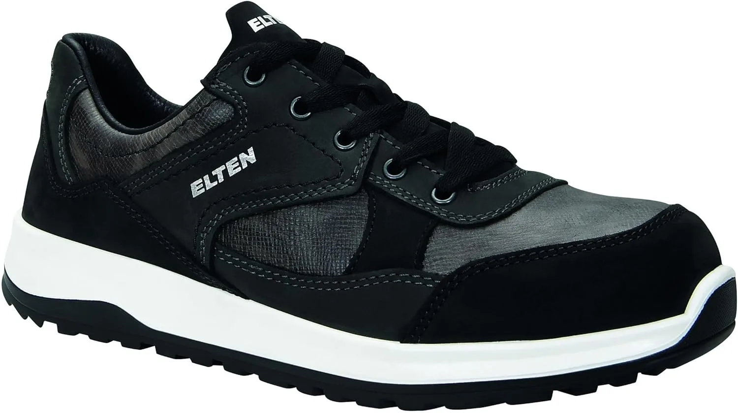 Защитные ботинки ELTEN Runaway Black Low ESD S3S, для мужчин и женщин, кожаные, со стальным защитным носком, легкие, спортивные, черный/серый
